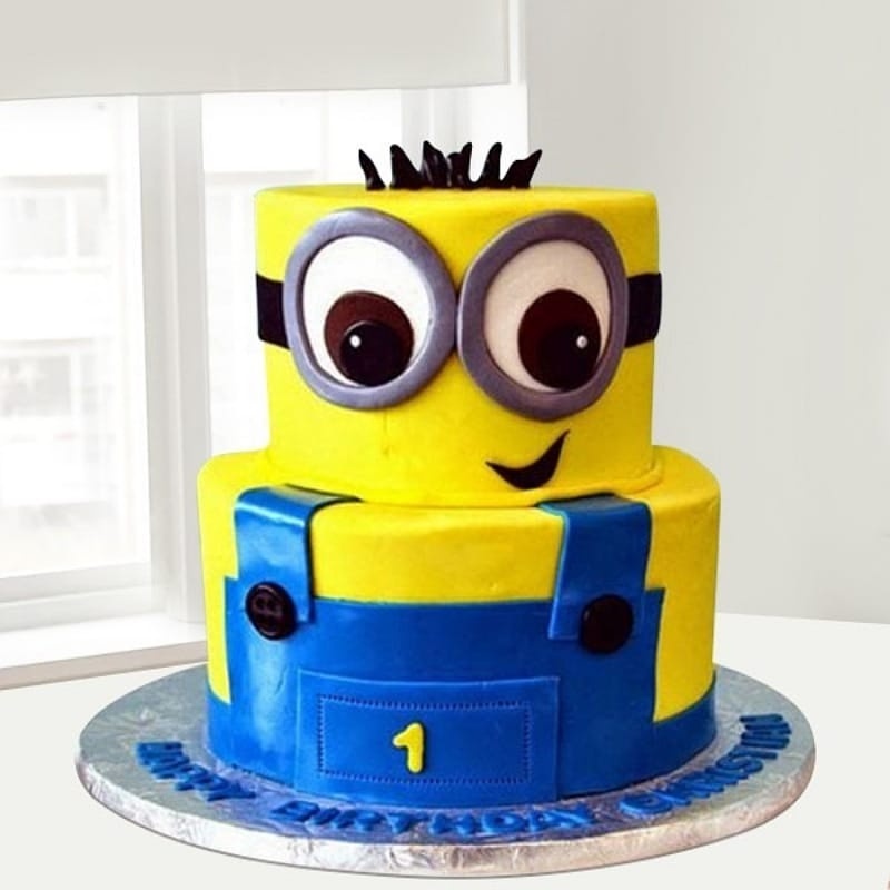 2 Tier Minion Cake