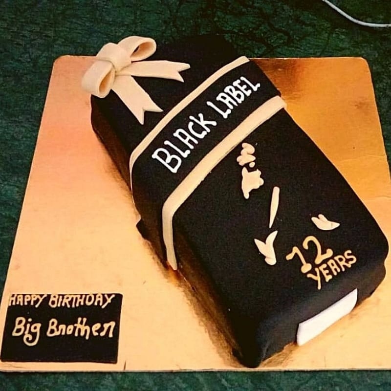 Black Label Fondant Cake