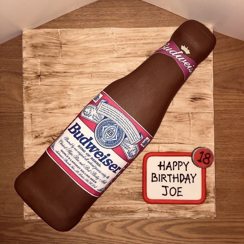 Budweiser Beer Bottle Cake