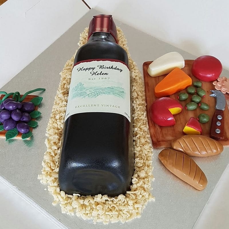 Red Wine Bottle Cake