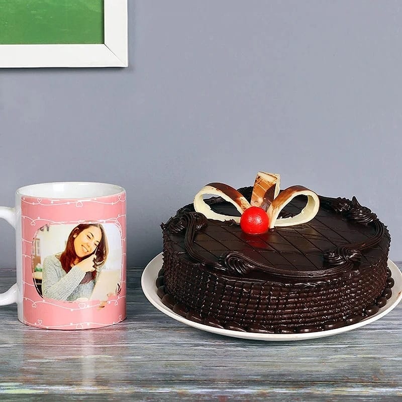 Custom Mug With Truffle Cake