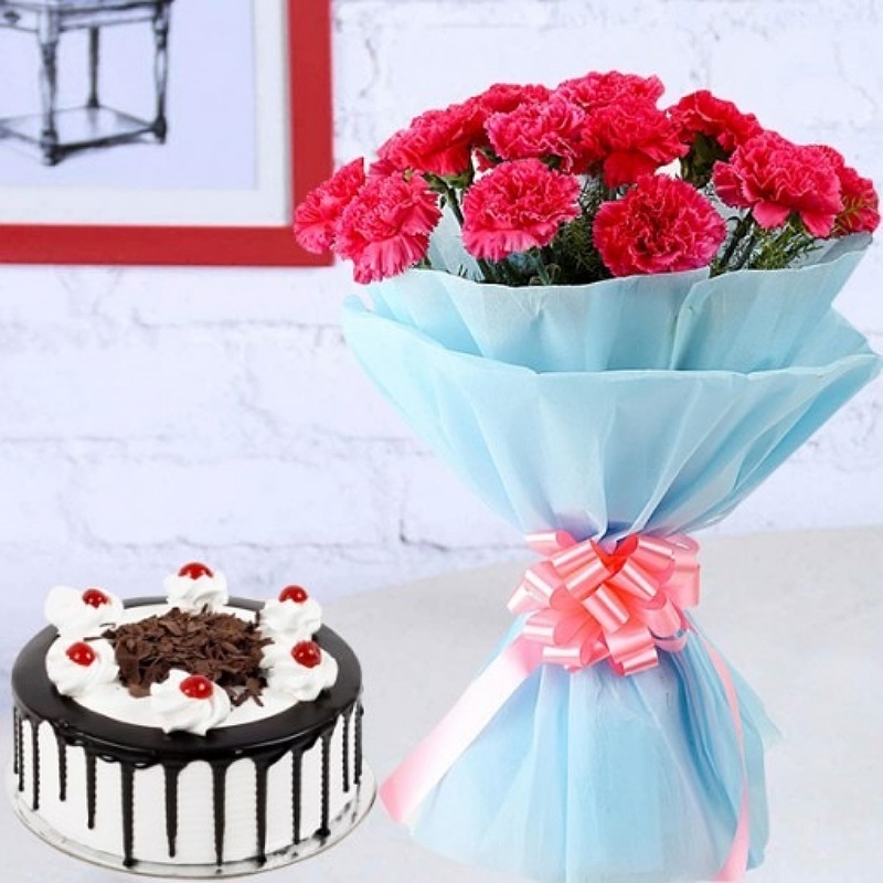 Black Forest Treat And Carnations