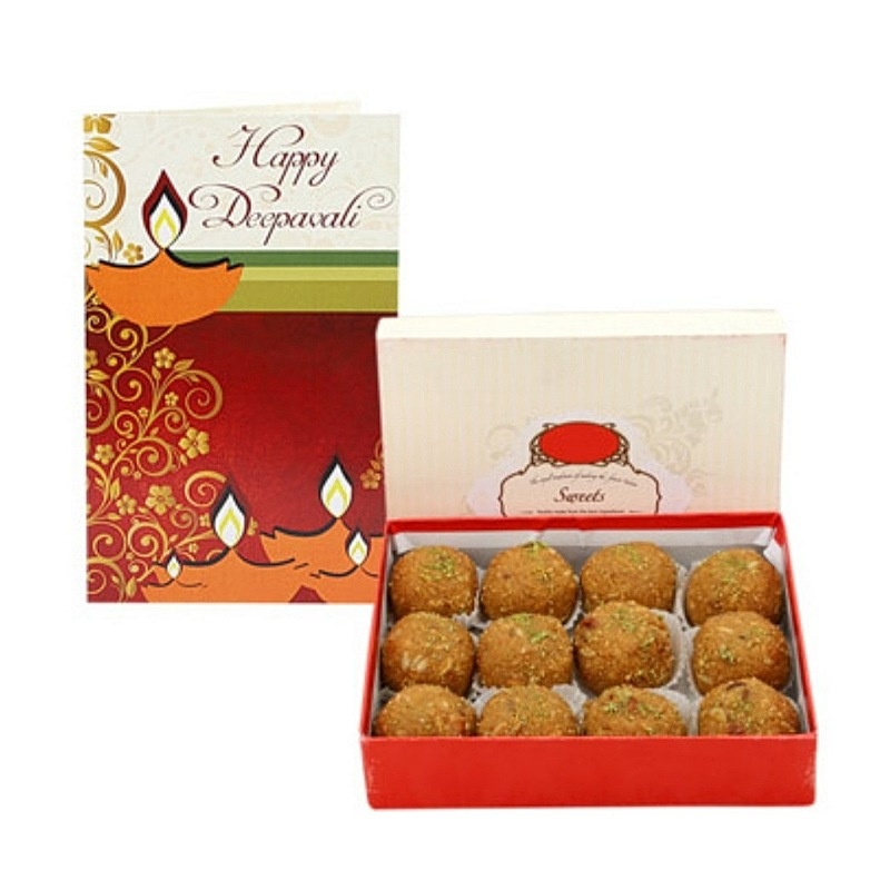 Besan Ladoo & Diwali Card Hamper