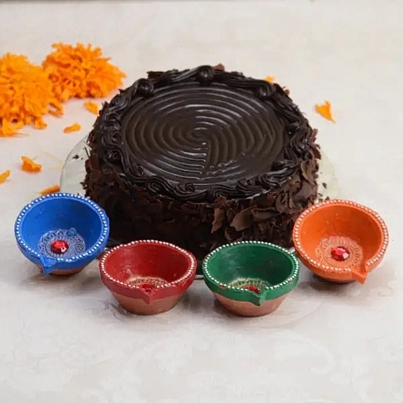 Truffle Cake With Diyas