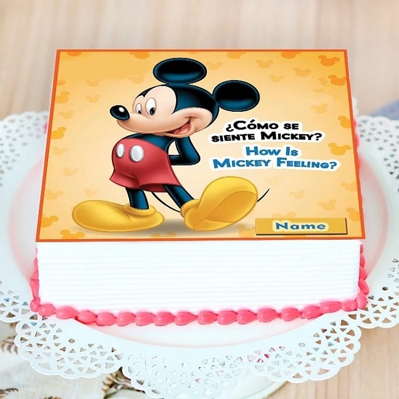 Personalised Vanilla Micky Mouse Cake