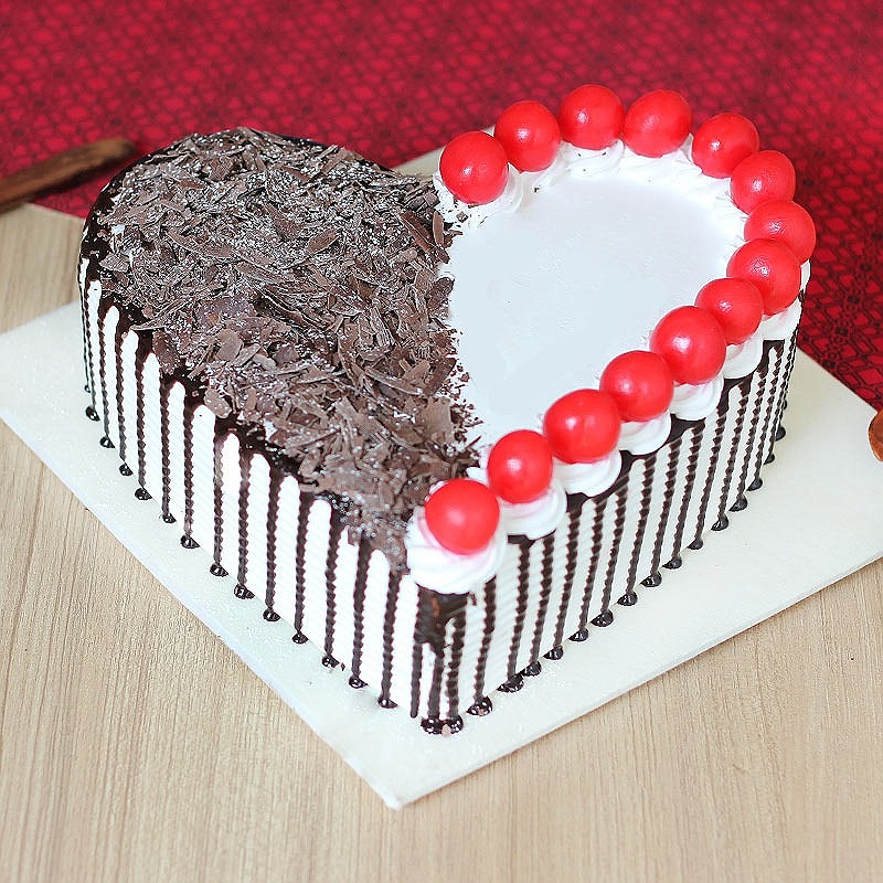 Heart Shape Black Forest Cake