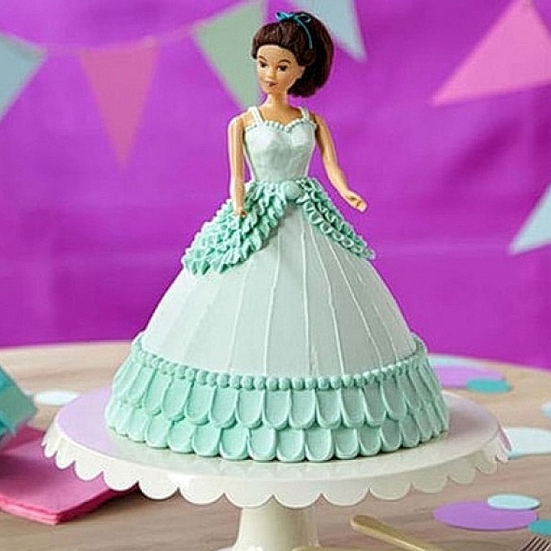 Blue Barbie Doll Cake