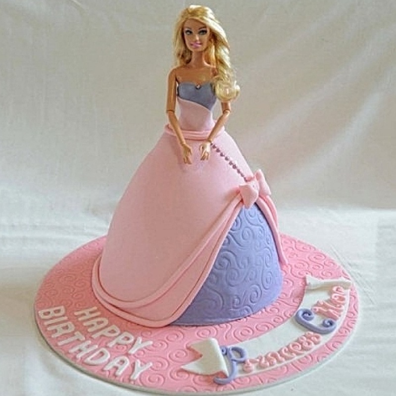 Pink Floral Barbie Doll cake