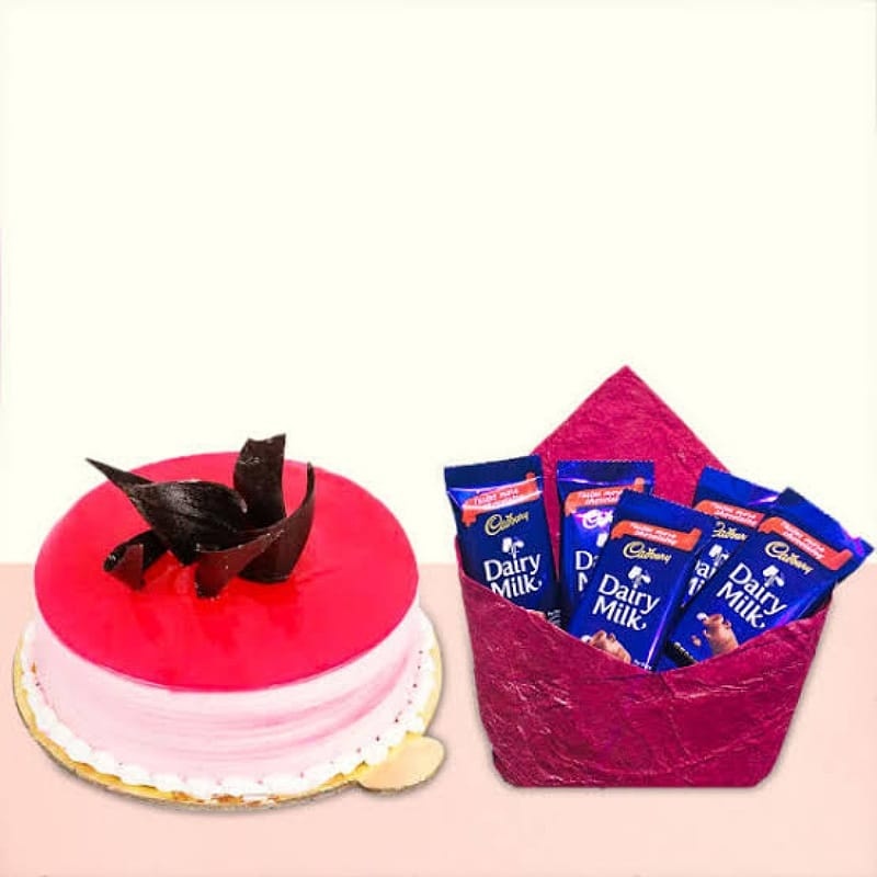 Strawberry Cake With Dairy Milk