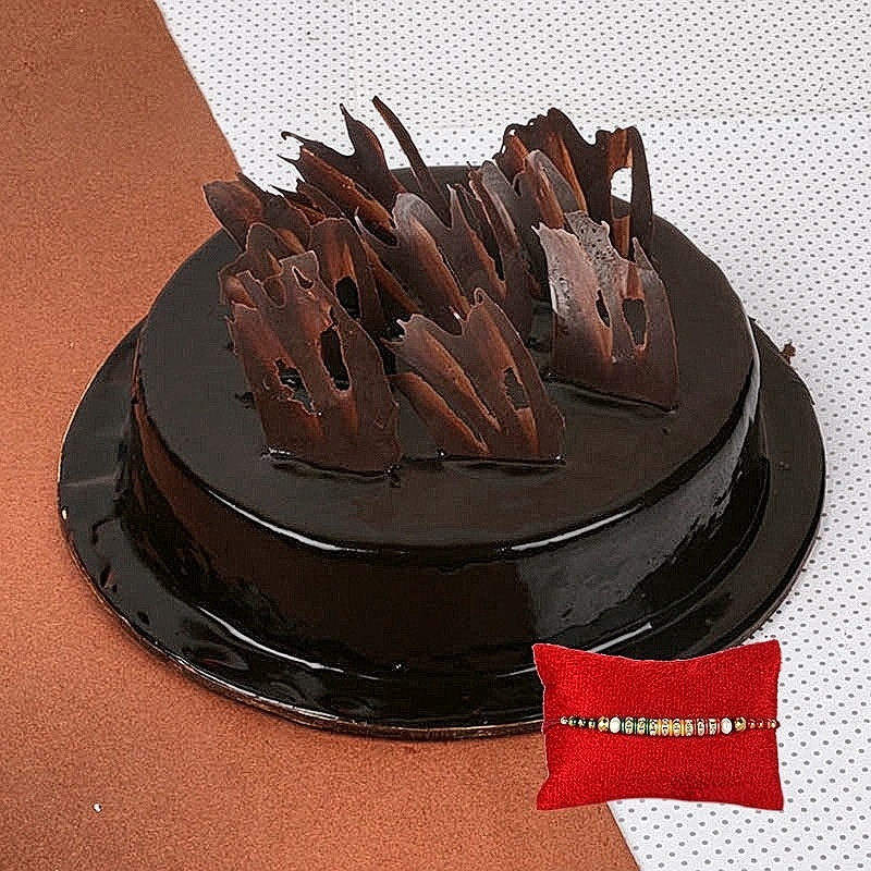 Tempting Truffle Cake With Rakhi