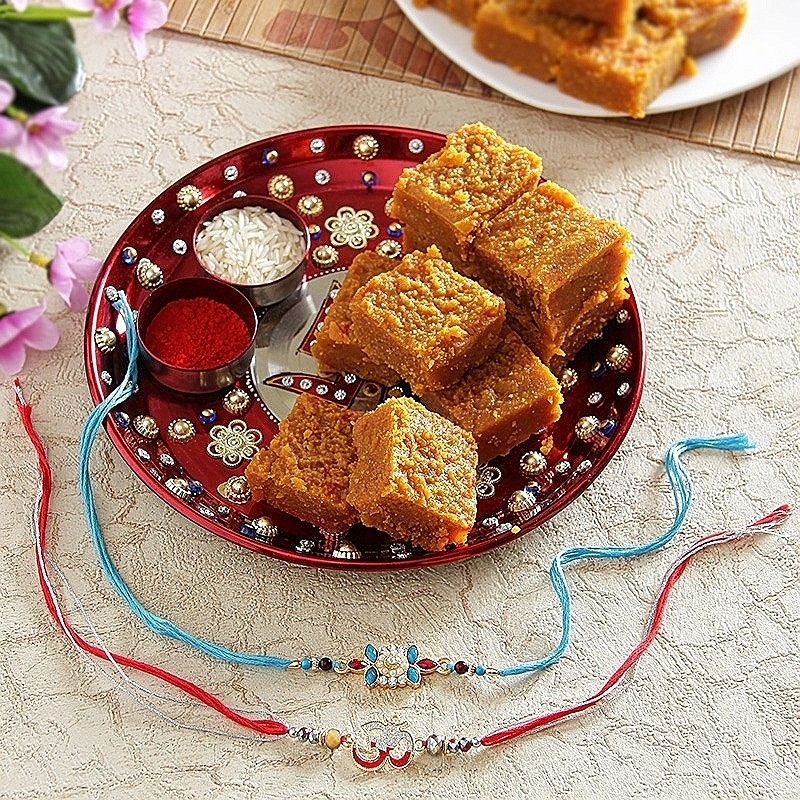 Rakhi With Besan Barfi