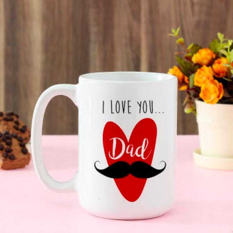 I Love You Dad moustache Mug