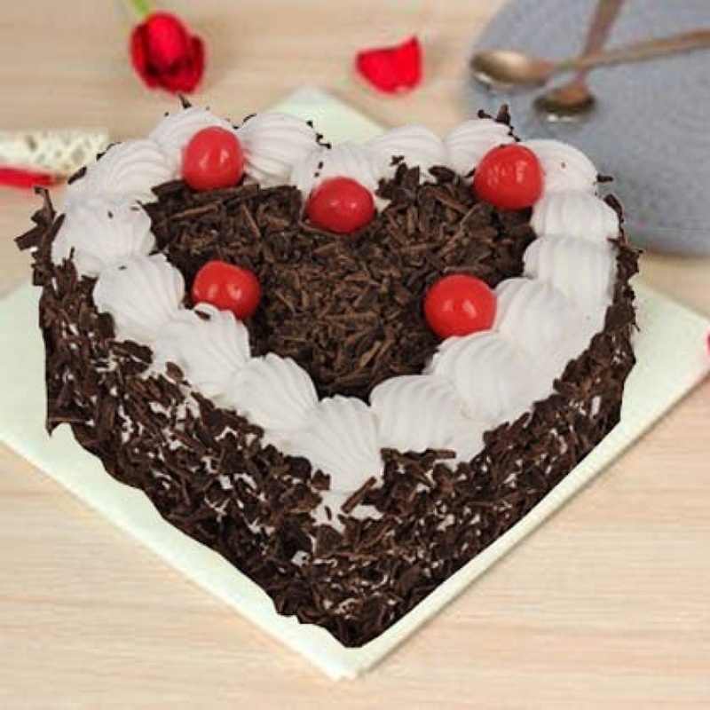 Heart Shaped Black Forest Cake