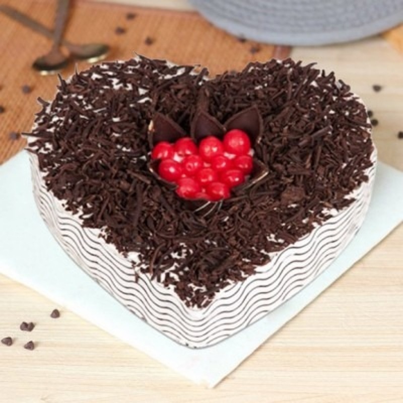 Black Forest Heart Shaped Cake