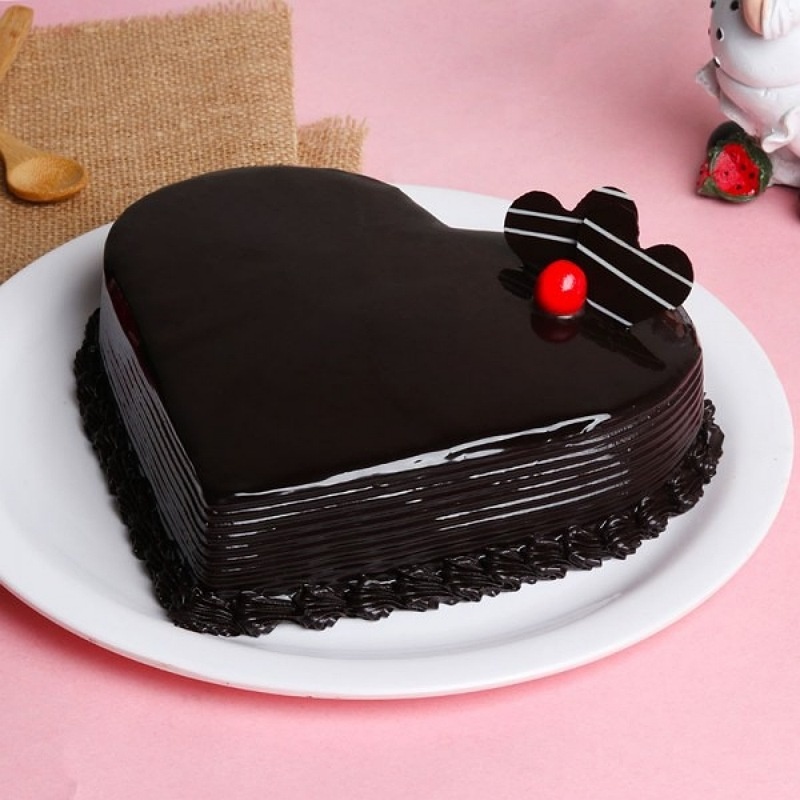 Heart-Shaped Truffle Cake