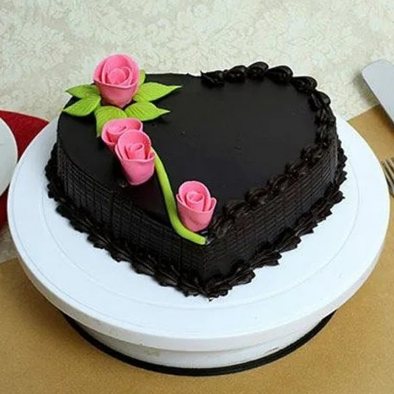 Creamy Heart Truffle Cake