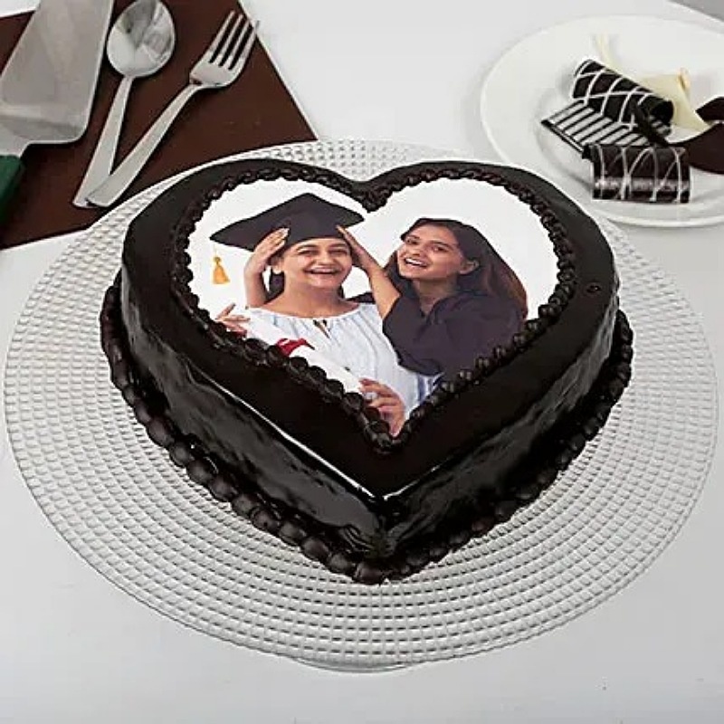 Truffle Heart Photo Cake